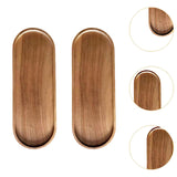 Maxbell 2x Wood Serving Trays Simple Coffee Trays for Themed Party Tea Room Home Use Oval 29 cmx10.5 cm