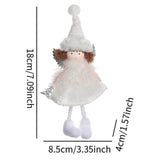 Maxbell Christmas Tree Hanging Ornament Angel Doll Pendant for Celebration Fireplace White