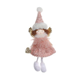 Maxbell Christmas Tree Hanging Ornament Angel Doll Pendant for Celebration Fireplace Pink