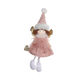 Maxbell Christmas Tree Hanging Ornament Angel Doll Pendant for Celebration Fireplace Pink