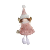 Maxbell Christmas Tree Hanging Ornament Angel Doll Pendant for Celebration Fireplace Pink