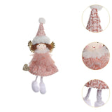 Maxbell Christmas Tree Hanging Ornament Angel Doll Pendant for Celebration Fireplace Pink