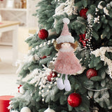 Maxbell Christmas Tree Hanging Ornament Angel Doll Pendant for Celebration Fireplace Pink