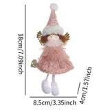 Maxbell Christmas Tree Hanging Ornament Angel Doll Pendant for Celebration Fireplace Pink