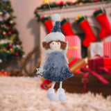 Maxbell Christmas Tree Hanging Ornament Angel Doll Pendant for Celebration Fireplace Blue