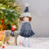 Maxbell Christmas Tree Hanging Ornament Angel Doll Pendant for Celebration Fireplace Blue