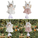 Maxbell Christmas Tree Hanging Pendant Christmas Stuffed Doll for Office Living Room White