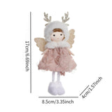 Maxbell Christmas Tree Hanging Pendant Christmas Stuffed Doll for Office Living Room Pink