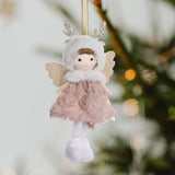 Maxbell Christmas Tree Hanging Pendant Christmas Stuffed Doll for Office Living Room Pink