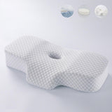 Maxbell Neck Pillow Washable Memory Foam Breathable Lightweight Cervical Pillow White