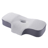 Maxbell Neck Pillow Washable Memory Foam Breathable Lightweight Cervical Pillow White Blue Gray