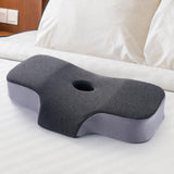 Maxbell Neck Pillow Washable Memory Foam Breathable Lightweight Cervical Pillow Dark Gray Blue Gray