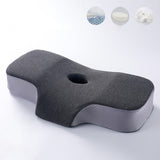 Maxbell Neck Pillow Washable Memory Foam Breathable Lightweight Cervical Pillow Dark Gray Blue Gray