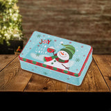 Maxbell Christmas Tin Box Gift Box Cute Case for Christmas Party Favor Holiday Snowman