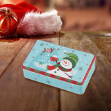 Maxbell Christmas Tin Box Gift Box Cute Case for Christmas Party Favor Holiday Snowman