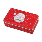 Maxbell Christmas Tin Box Gift Box Cute Case for Christmas Party Favor Holiday Santa Claus Red