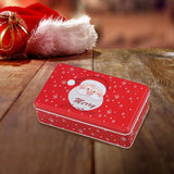 Maxbell Christmas Tin Box Gift Box Cute Case for Christmas Party Favor Holiday Santa Claus Red