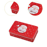 Maxbell Christmas Tin Box Gift Box Cute Case for Christmas Party Favor Holiday Santa Claus Red