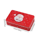 Maxbell Christmas Tin Box Gift Box Cute Case for Christmas Party Favor Holiday Santa Claus Red