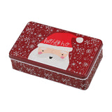 Maxbell Christmas Tin Box Gift Box Cute Case for Christmas Party Favor Holiday Santa Claus Dark Red