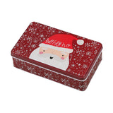 Maxbell Christmas Tin Box Gift Box Cute Case for Christmas Party Favor Holiday Santa Claus Dark Red