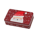 Maxbell Christmas Tin Box Gift Box Cute Case for Christmas Party Favor Holiday Santa Claus Dark Red
