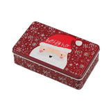 Maxbell Christmas Tin Box Gift Box Cute Case for Christmas Party Favor Holiday Santa Claus Dark Red