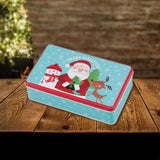 Maxbell Christmas Tin Box Gift Box Cute Case for Christmas Party Favor Holiday Santa Claus Snowman