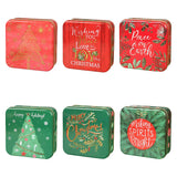 Maxbell Christmas Cookie Tin Cartoon Iron Cookie Case Box for Party New Year Holiday Red Christmas Tree