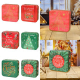 Maxbell Christmas Cookie Tin Cartoon Iron Cookie Case Box for Party New Year Holiday Red Christmas Tree