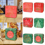 Maxbell Christmas Cookie Tin Cartoon Iron Cookie Case Box for Party New Year Holiday Red Christmas Tree