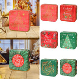 Maxbell Christmas Cookie Tin Cartoon Iron Cookie Case Box for Party New Year Holiday Red Christmas Tree