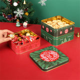 Maxbell Christmas Cookie Tin Cartoon Iron Cookie Case Box for Party New Year Holiday Red Christmas Tree