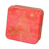 Maxbell Christmas Cookie Tin Cartoon Iron Cookie Case Box for Party New Year Holiday Red Christmas Tree