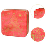 Maxbell Christmas Cookie Tin Cartoon Iron Cookie Case Box for Party New Year Holiday Red Christmas Tree