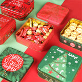 Maxbell Christmas Cookie Tin Cartoon Iron Cookie Case Box for Party New Year Holiday Red JOY