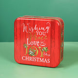 Maxbell Christmas Cookie Tin Cartoon Iron Cookie Case Box for Party New Year Holiday Red JOY