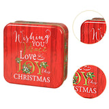 Maxbell Christmas Cookie Tin Cartoon Iron Cookie Case Box for Party New Year Holiday Red JOY