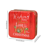 Maxbell Christmas Cookie Tin Cartoon Iron Cookie Case Box for Party New Year Holiday Red JOY