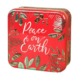 Maxbell Christmas Cookie Tin Cartoon Iron Cookie Case Box for Party New Year Holiday Red Peace