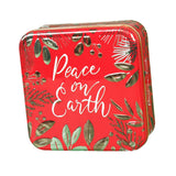 Maxbell Christmas Cookie Tin Cartoon Iron Cookie Case Box for Party New Year Holiday Red Peace