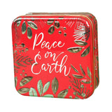 Maxbell Christmas Cookie Tin Cartoon Iron Cookie Case Box for Party New Year Holiday Red Peace