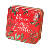 Maxbell Christmas Cookie Tin Cartoon Iron Cookie Case Box for Party New Year Holiday Red Peace