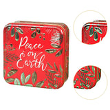 Maxbell Christmas Cookie Tin Cartoon Iron Cookie Case Box for Party New Year Holiday Red Peace