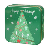 Maxbell Christmas Cookie Tin Cartoon Iron Cookie Case Box for Party New Year Holiday Green Christmas Tree