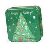 Maxbell Christmas Cookie Tin Cartoon Iron Cookie Case Box for Party New Year Holiday Green Christmas Tree