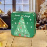 Maxbell Christmas Cookie Tin Cartoon Iron Cookie Case Box for Party New Year Holiday Green Christmas Tree
