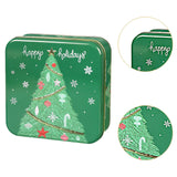 Maxbell Christmas Cookie Tin Cartoon Iron Cookie Case Box for Party New Year Holiday Green Christmas Tree