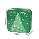 Maxbell Christmas Cookie Tin Cartoon Iron Cookie Case Box for Party New Year Holiday Green Christmas Tree