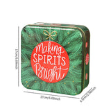 Maxbell Christmas Cookie Tin Cartoon Iron Cookie Case Box for Party New Year Holiday Green SPIRITS